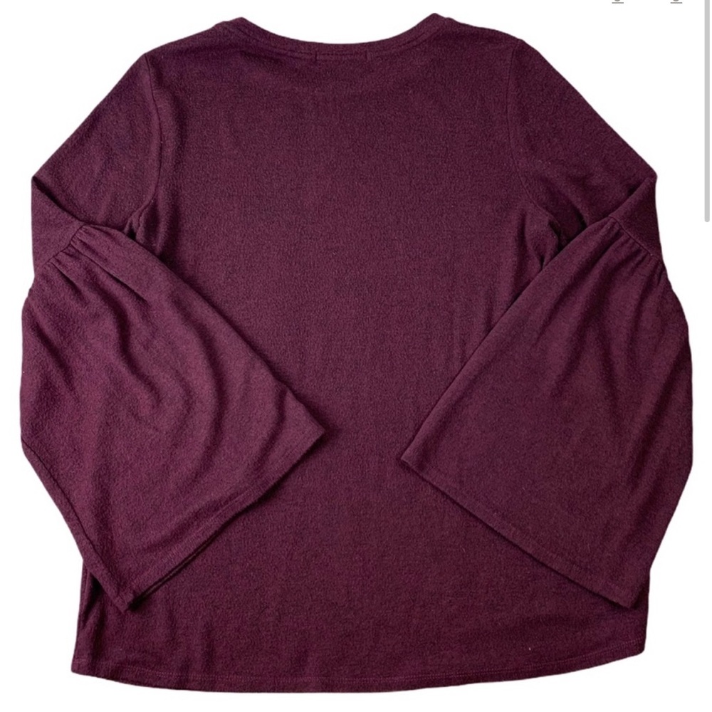 Gibsonlook Maroon Bell Sleeve Cozy Fleece Pullover Size XL (16) NWT